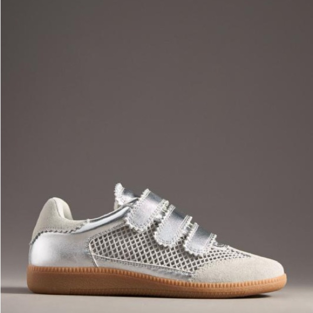 NEW Silver Velcro Women's Sneakers Silent D Anthro